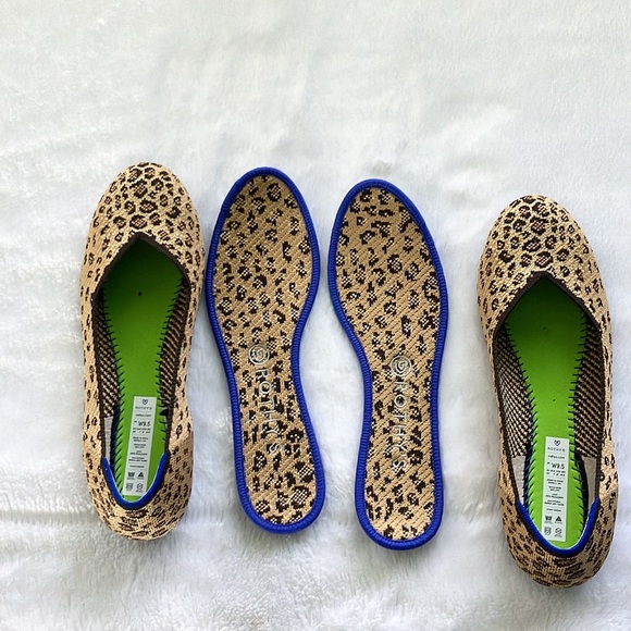 Like New Rothy’s The Flat Round Toe Retired Print Leopard Print Ballet Flats 9.5 - Picture 11 of 12